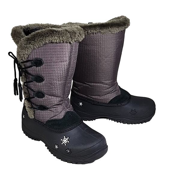 Baffin Cadee Charcoal Snow Boot Big Kid Size 4 - Picture 1 of 14